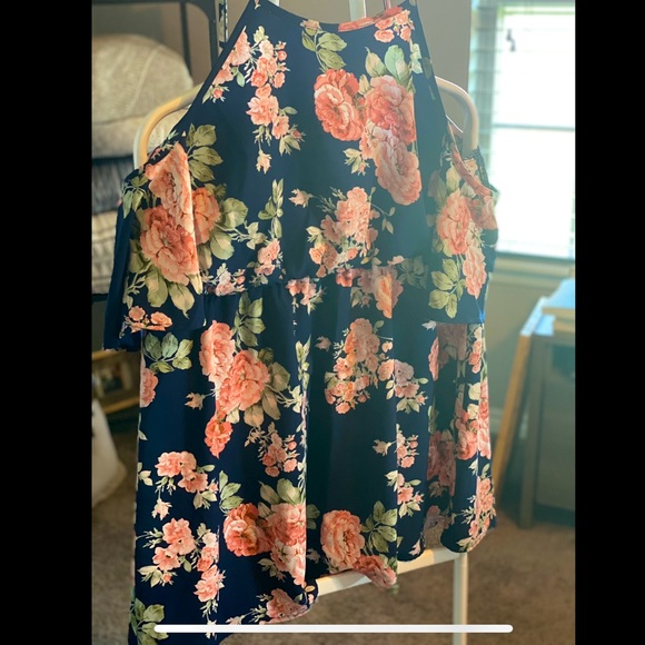 Shein cold shoulder summer floral dress - Picture 1 of 2